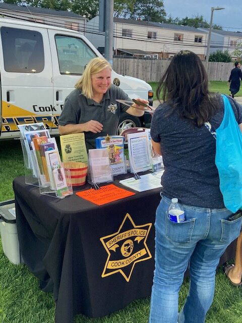 Informational table at the 2023 National Night Out event