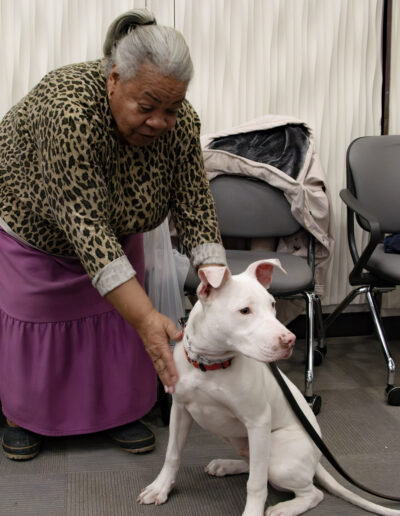 TAILS OF REDEMPTION DOG, RADAR, WITH PARENT OF GOV. STATE STUDENT